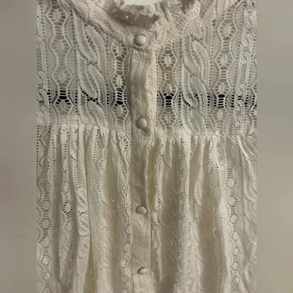 Frame Eyelet lace sleeves ruffle blouse top XL - Picture 6 of 8